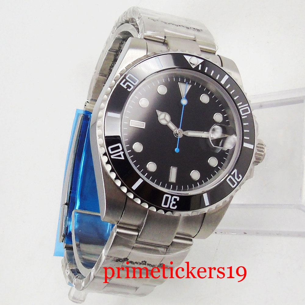Изображение товара: Мужские часы с автоматическим движением и черным циферблатом 40 мм