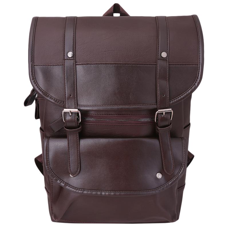 Изображение товара: Рюкзак из искусственной кожи, модный винтажный рюкзак унисекс для студентов, ноутбук, Подростковая водонепроницаемая сумка, женские и мужские сумки