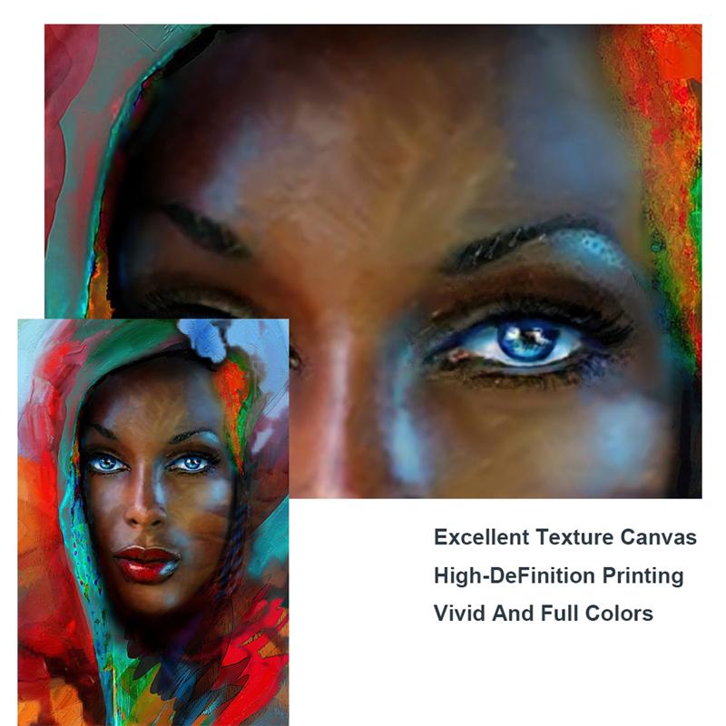Изображение товара: Голубыми глазами абстрактная живопись в африканском стиле женские Арт холст настенные картины художественные плакаты и принты черного цвета женские художественные фотографии домашний декор