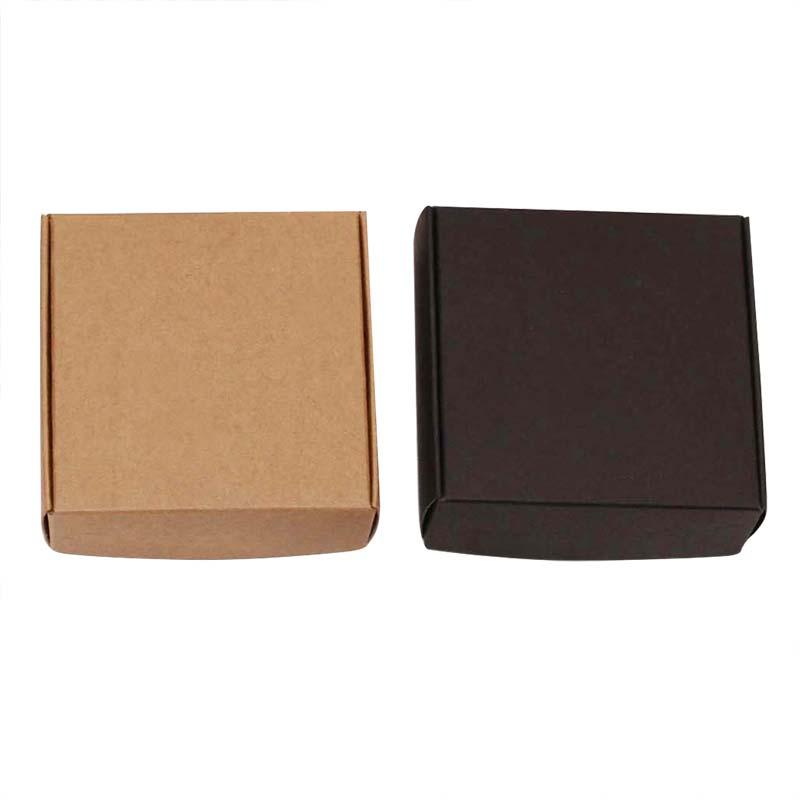 Изображение товара: 100 шт./лот 6 размеров маленькая коробка из крафт-бумаги, коричневого картона мыло ручной работы в коробке, белая крафт-бумага подарочная коробка, черная упаковка коробка для ювелирных изделий
