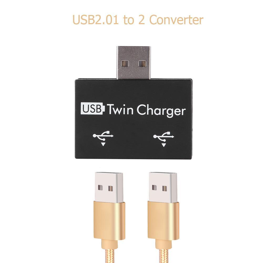 Изображение товара: Разветвитель USB 2.0, с 2 разъемами USB, для зарядки, 5 В постоянного тока