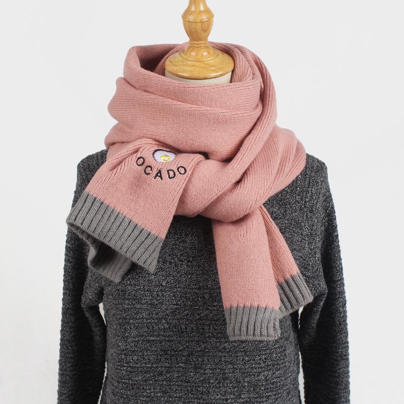 Изображение товара: Новинка, однотонный плотный шерстяной шарф, женский осенне-зимний плотный вязаный шарф, женские модные шарфы ручной работы, тёплый шарф