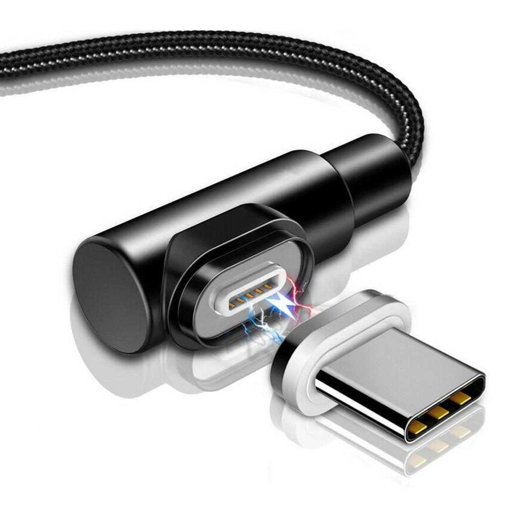 Изображение товара: Магнитный USB-кабель для быстрой зарядки, 1 м, 3 А, кабель для передачи данных, нейлоновые магнитные зарядные кабели для iPhone, Xiaomi LED