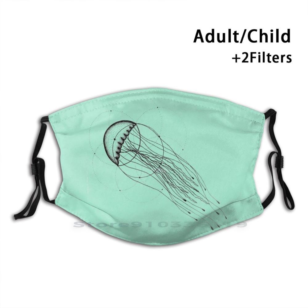 Изображение товара: Медузы Сакральная Геометрия Дизайн Пылезащитный фильтр смываемая маска для лица дети Медузы рыбы геометрические