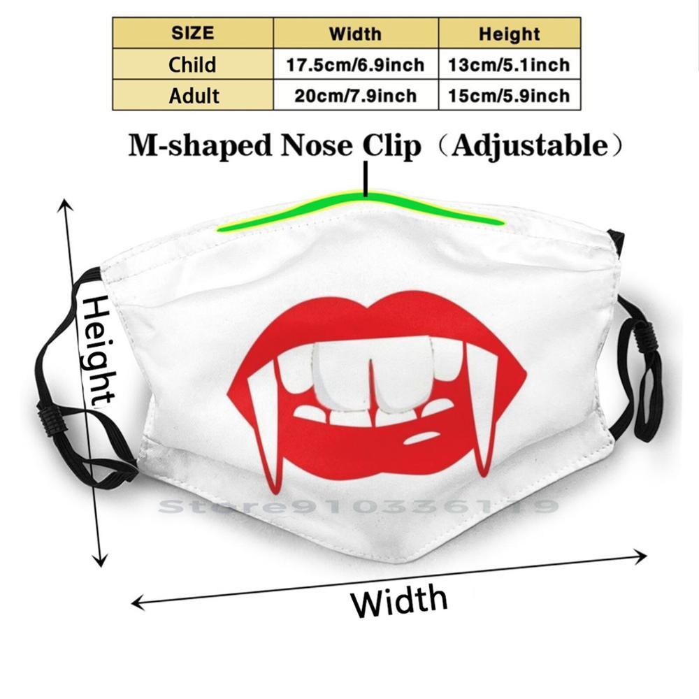 Изображение товара: Маска для вампира с кроликом дизайн рта Пылезащитный фильтр смываемая маска для лица дети забавные зубы милая улыбка кролик зубы вампир улыбка