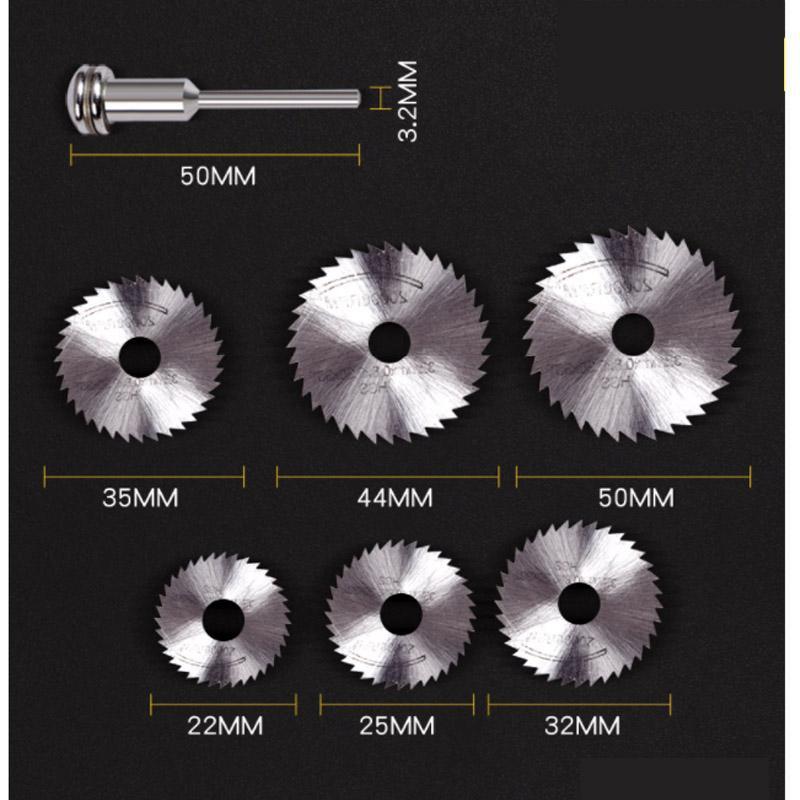 Изображение товара: Набор лезвий для резки металла из быстрорежущей стали, диски для режущего колеса, деревообрабатывающие режущие диски, лезвия для сверл, вращающиеся инструменты, 7 шт.