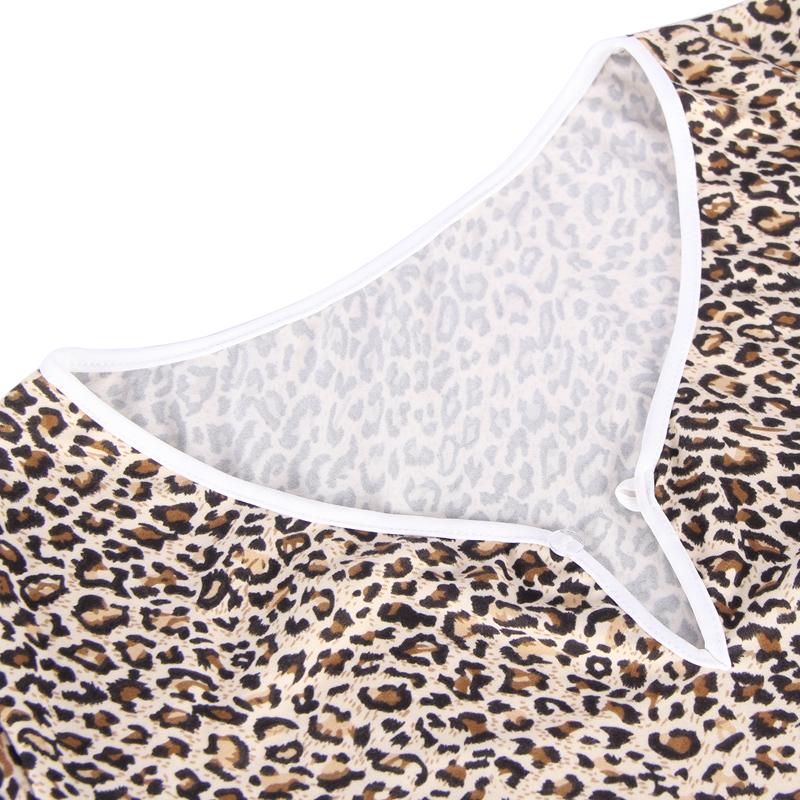 Изображение товара: Женские ночные рубашки для женщин 5XL пикантная ночная рубашка пижама с длинным рукавом Нижнее белье с леопардовым принтом Пижама с круглым вырезом RS80982