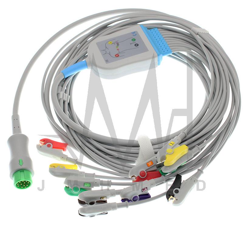Изображение товара: Совместим с монитором Mindray EKG, BeneView(12-Ld модуль) 10 свинцовый кабель ECG, 1KΩ дефибриллятор резистор.