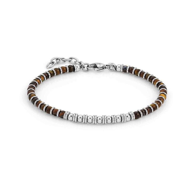 Изображение товара: Модный браслет Runda из камня с бусинами для мужчин и женщин, браслеты из нержавеющей стали, ювелирные изделия