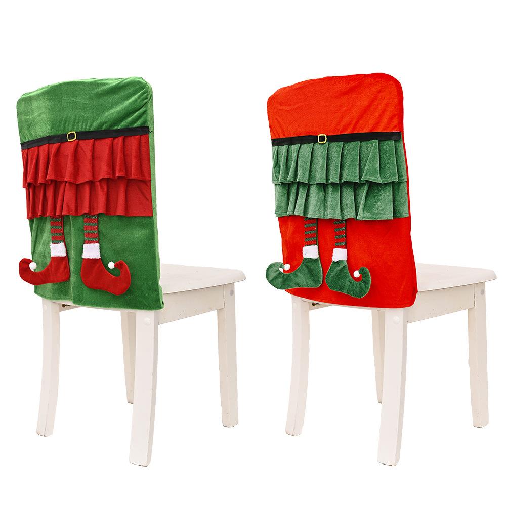 Изображение товара: 2020 Чехол для стула «Рождество» украшение ноги стулья красный и зеленый Рождественские покрытия для стула декор Красный Зеленый Белый