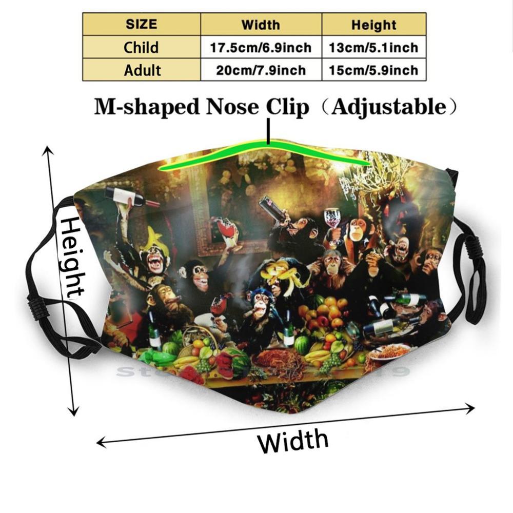 Изображение товара: Забавная моющаяся маска для лица с фильтром обезьяна вино пиво сигары вечерние ринка для взрослых и детей