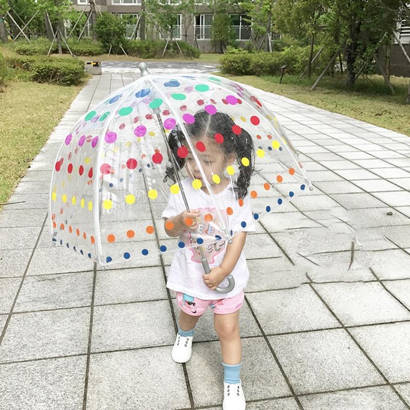 Изображение товара: Детский прозрачный зонт-пузырь для мужчин и женщин Детские Зонты прозрачный зонтик с длинной ручкой