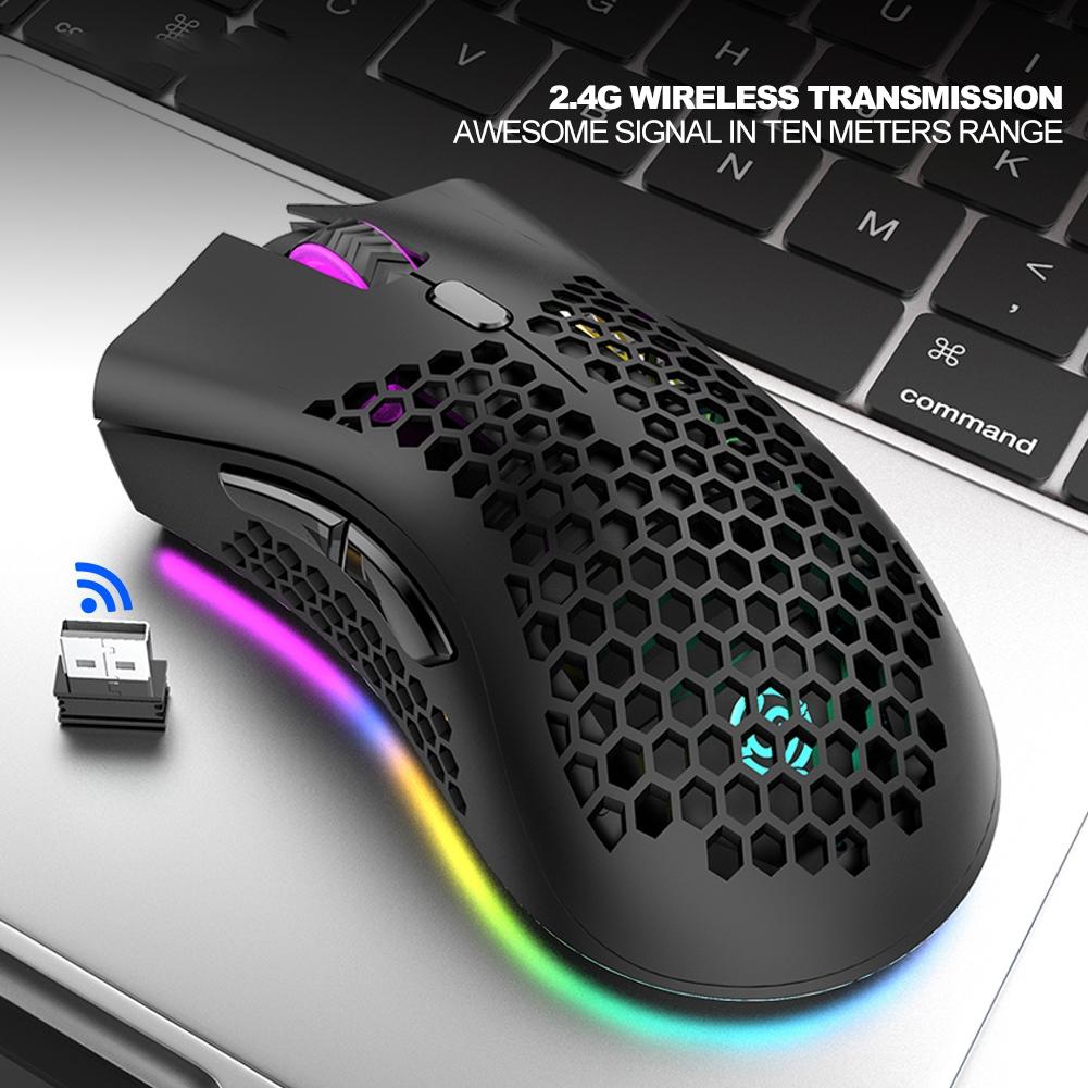 Изображение товара: Беспроводная игровая мышь с RGB-подсветкой, 1600 DPI, USB, перезаряжаемая, для ПК/ноутбука