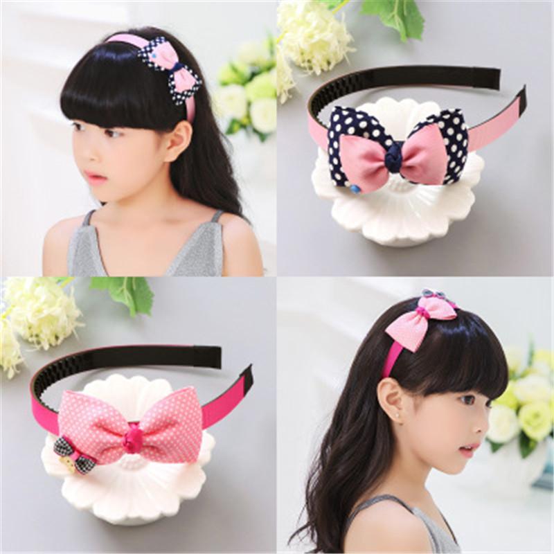 Изображение товара: Fashion Children Plastic Headband Cute Big Bows Flower Spot Hairband Girls Lovely Hair Band Headwear Kids Hair Accessories