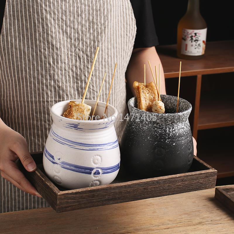 Изображение товара: Креативная посуда для ресторана, посуда, миска, чаша, холодные шампуры, керамическая бочка, чашка в японском этническом стиле, характерная чаша