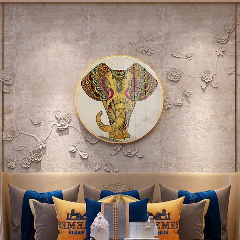 Изображение товара: HD Печать домашняя этика слон мультфильм декор холст плакат круглая живопись настенное искусство Модульная картина без рамки для гостиной