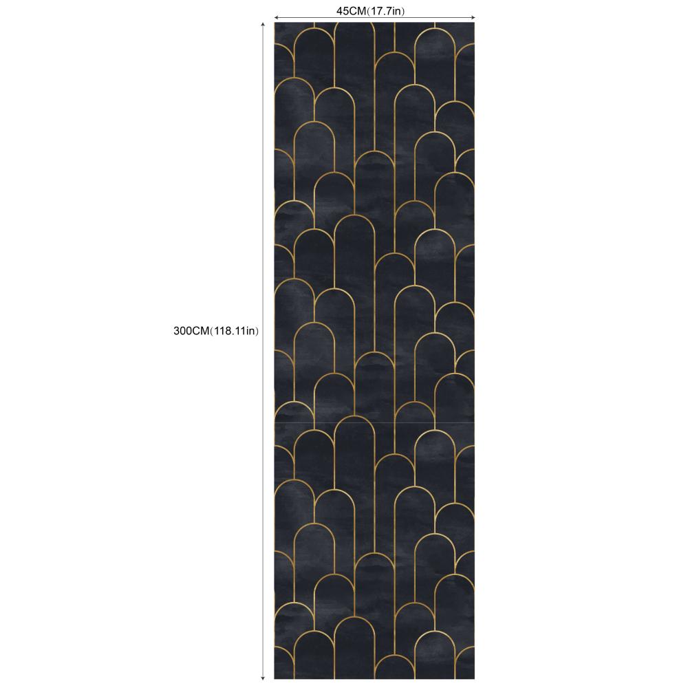 Изображение товара: Самоклеящаяся бумага для стен HaoHome, черно-Золотая дуга, клейкая, для ремонта стен и мебели