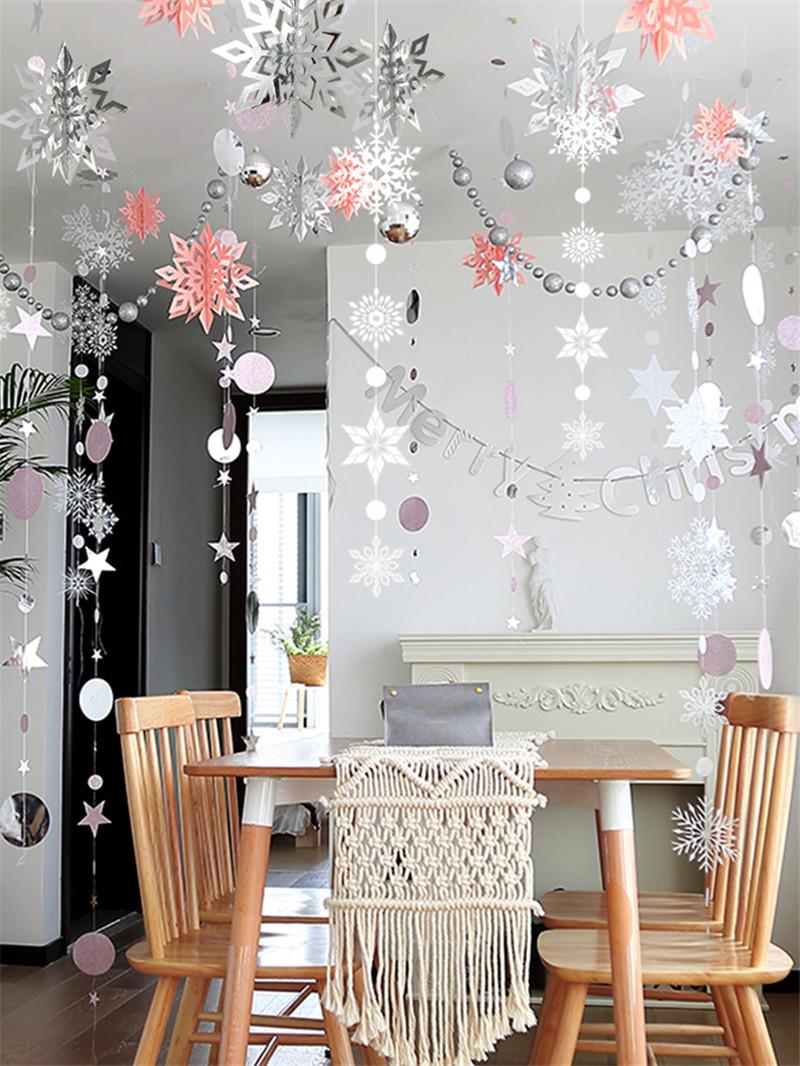 Изображение товара: Winter Wonderland Party Decorations 3D Artificial Snowflakes Paper Garland  Frozen Party Supplies Christmas Decorations for Home