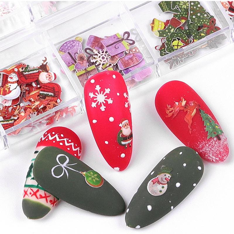 Изображение товара: 3D наклейки для ногтей, крутые украшения для ногтевого дизайна на Хэллоуин, Рождественская бабочка, дизайнерские наклейки для ногтей, аксессуары, модные наклейки для маникюра