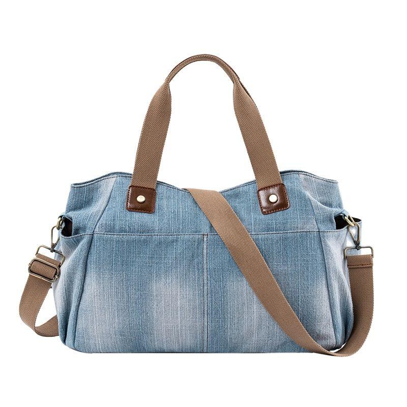 Изображение товара: Meloke женская джинсовая сумка новые модные джинсы сумки Высокое качество Дорожная сумка через плечо большая сумка-тоут сумки Mochila Bolsa MN1411