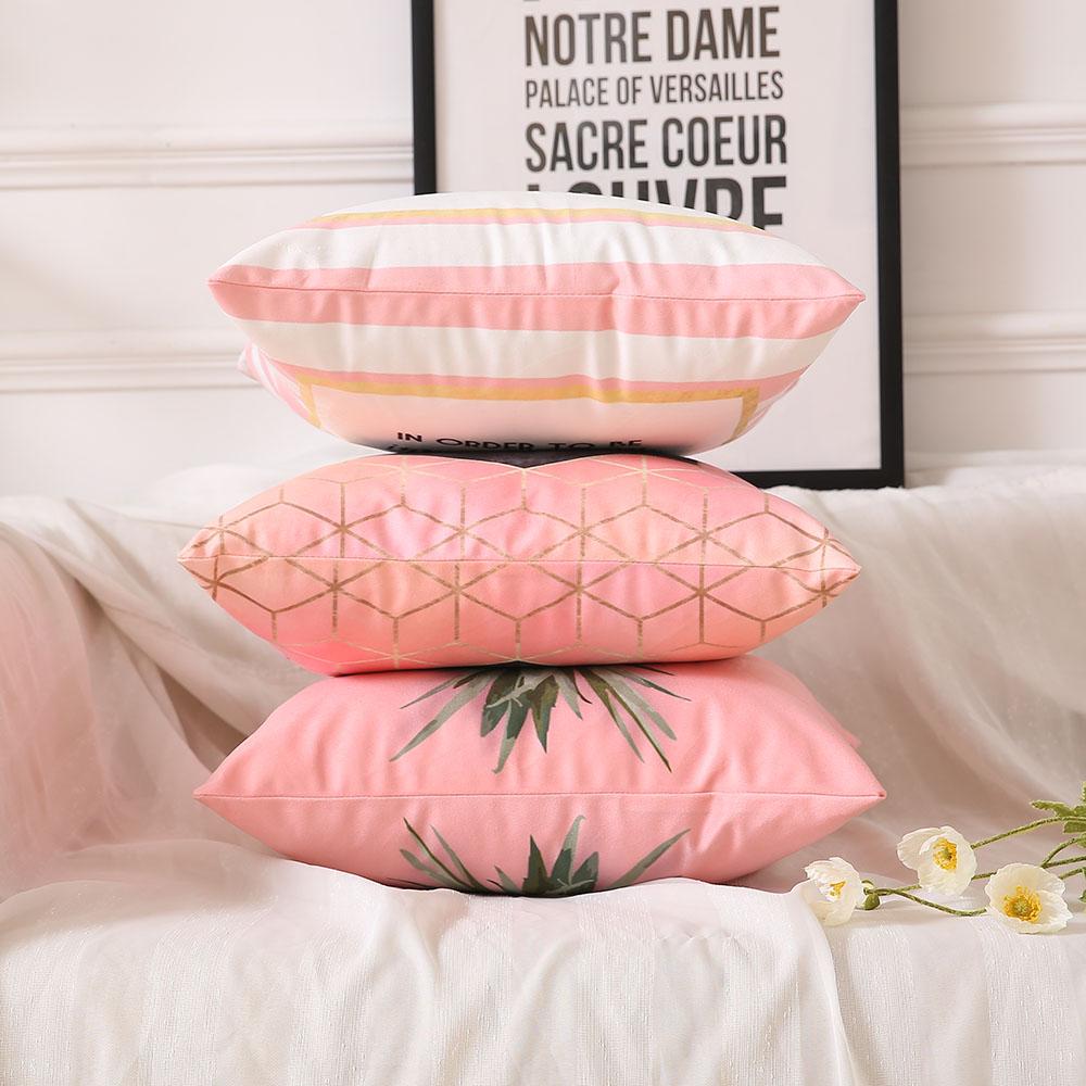 Изображение товара: Наволочка в виде слона, ананаса, розового и золотого цвета, Геометрическая наволочка для подушки, декоративная наволочка для офиса, домашнего декора, подушки для дивана