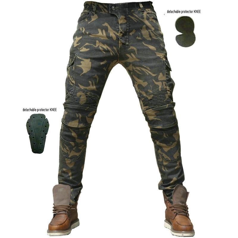 Изображение товара: Модель 2019 года, камуфляжные джинсы MOTORPOOL UGB06 для отдыха, мотоцикла, мужские уличные брюки для внедорожников с защитой, мужские наколенники