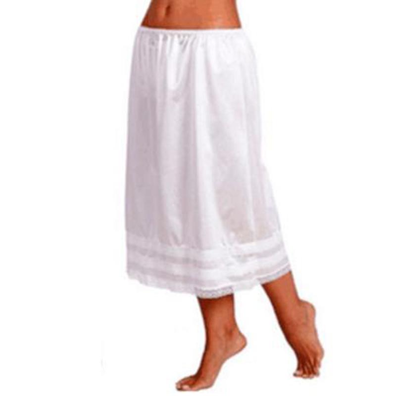 Изображение товара: Женская кружевная юбка средней длины, Повседневная однотонная вечерние няя юбка-комбинация с эластичной талией, 2020