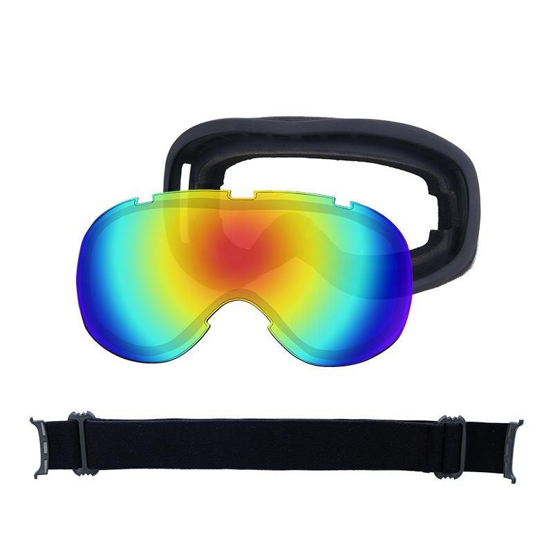 Изображение товара: Зимние лыжные очки, противотуманные ветрозащитные лыжные очки с УФ-защитой, солнцезащитные очки для катания на коньках, езды на велосипеде, альпинизма, пылезащитные очки WHShopp