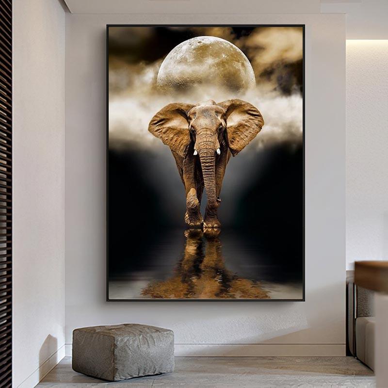 Изображение товара: Скандинавские креативные настенные картины с изображением слона на холсте художественные принты животных черно-белые животные настенные картинки для гостиной