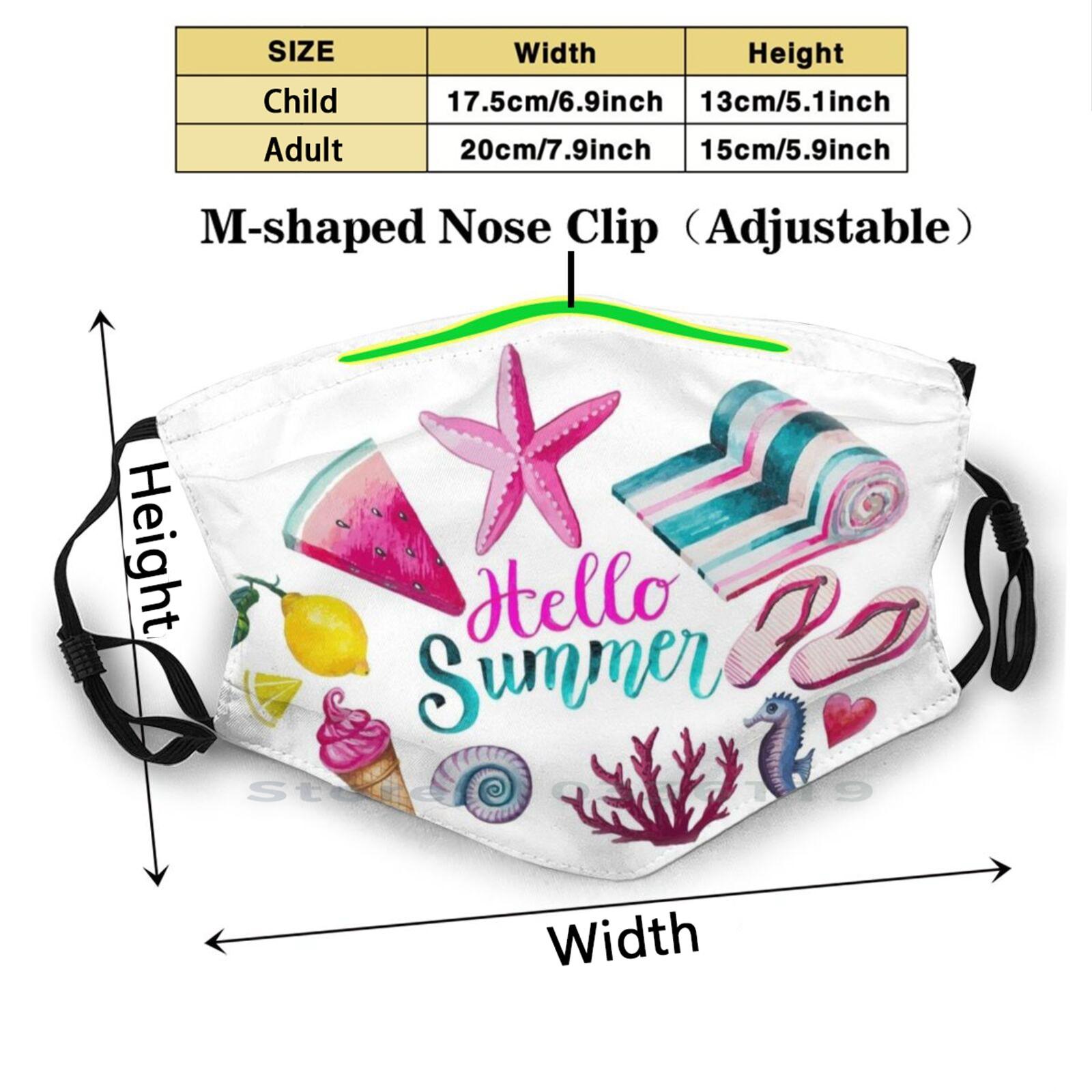 Изображение товара: Добро пожаловать в летнем стиле анти пылевой фильтр смываемая маска для лица Для детей, на Лето Sun Fun морские пляжи Play для плавания