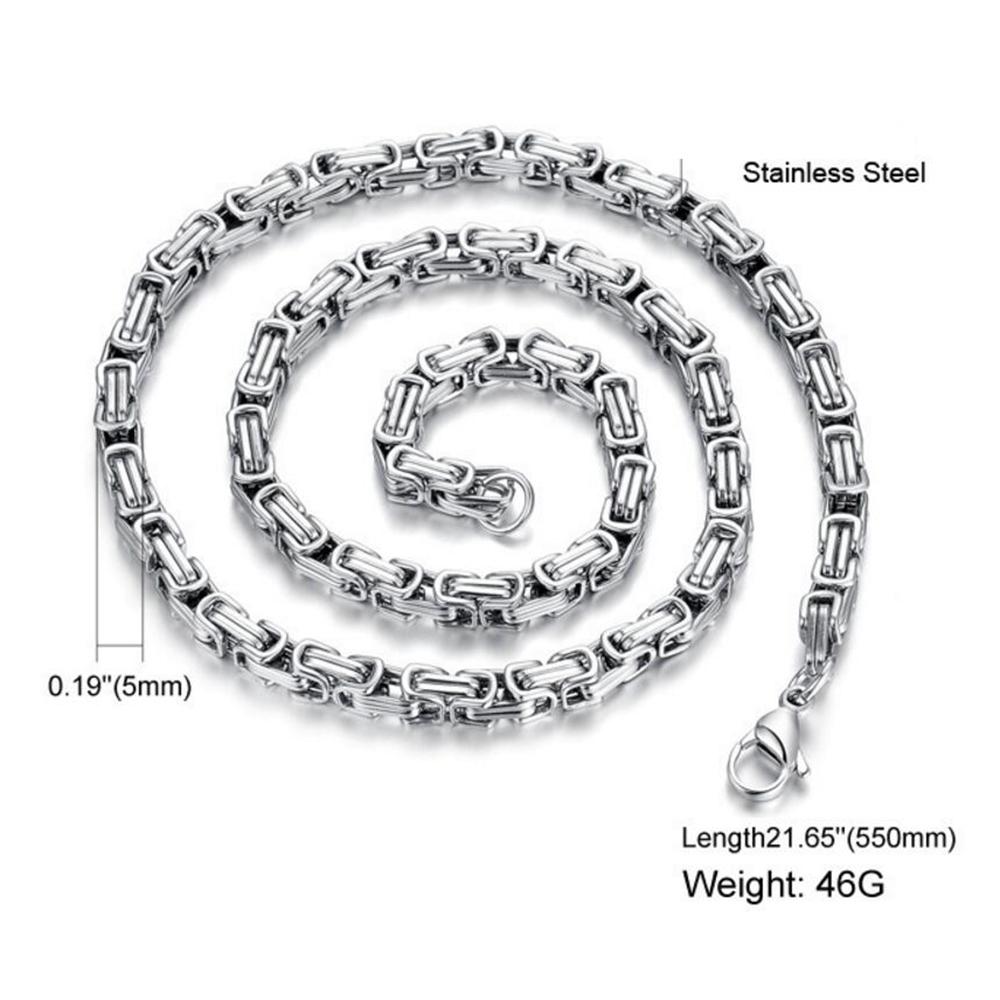 Изображение товара: Модное ожерелье-чокер из нержавеющей стали 5 мм, массивное кубинское звено, колье для мужчин, ожерелье в стиле хип-хоп, мужские ювелирные изделия