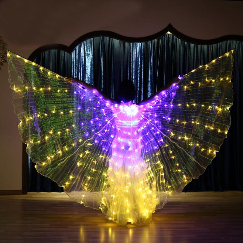 Изображение товара: Танец живота светодиодный Isis Крылья красочные популярные сцены реквизит крылья реквизит живота аксессуары для танцев включает в себя палку