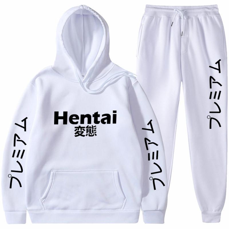 Изображение товара: Two Piece Set Women Japanese Letter Print Harakuju Hooded Sweatshirts And Full Length Pants Tracksuit Streetwear Sports Set