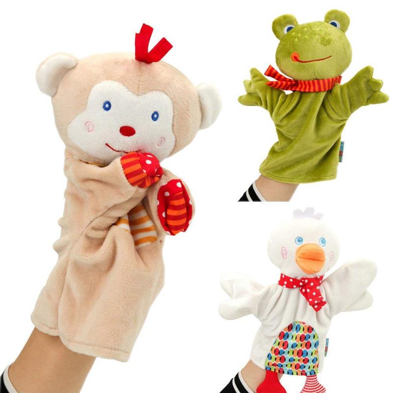 Изображение товара: Милые куклы на руку, мягкие Обучающие Детские игрушки на день рождения, куклы для детей, утка и лягушка