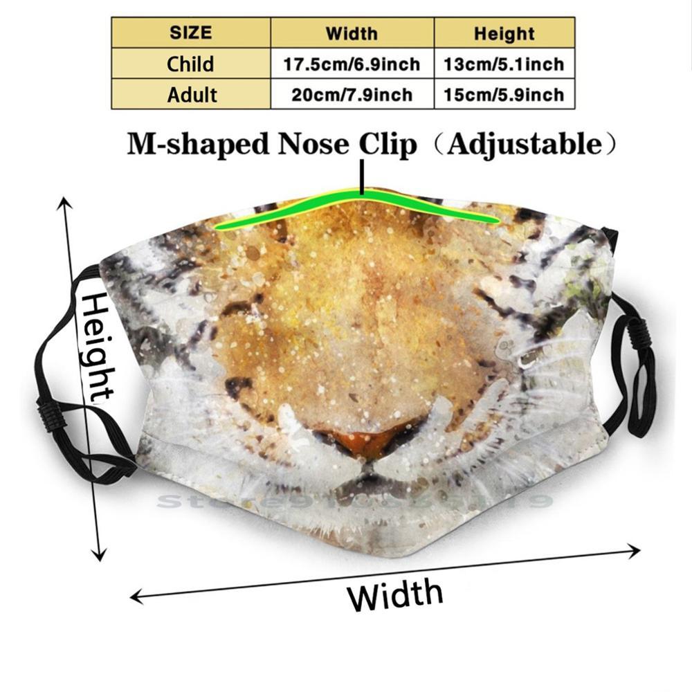 Изображение товара: Маска для лица с тигром дизайн Пылезащитный фильтр смываемая маска для лица Дети Тигр большой кот Тигр король природа джунгли животные