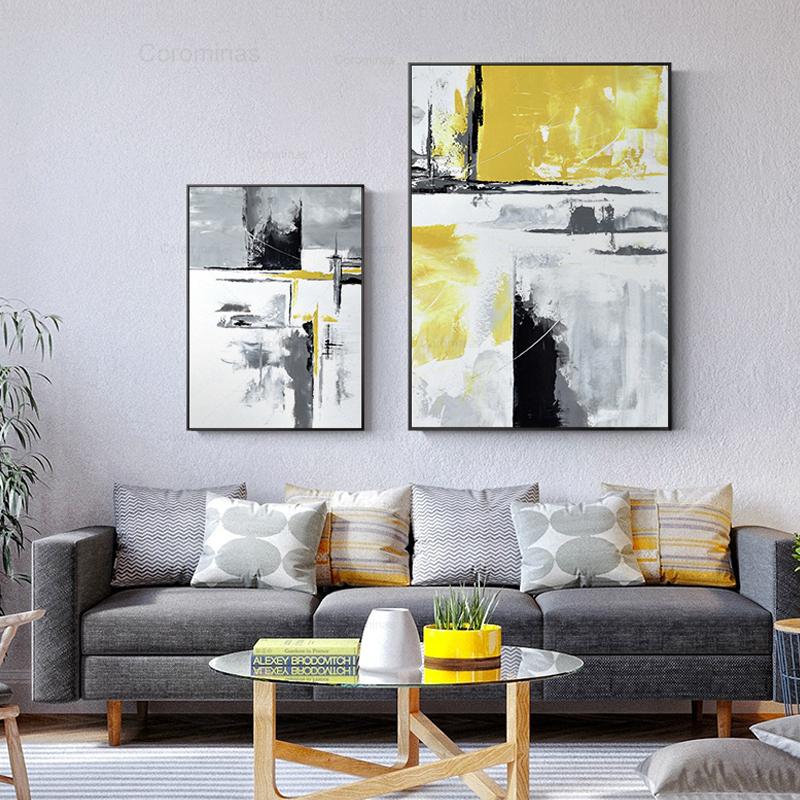 Изображение товара: Скандинавский абстрактный холст черно-Желтый Граффити цветная картина плакаты и принты современный домашний Декор настенный художественный плакат