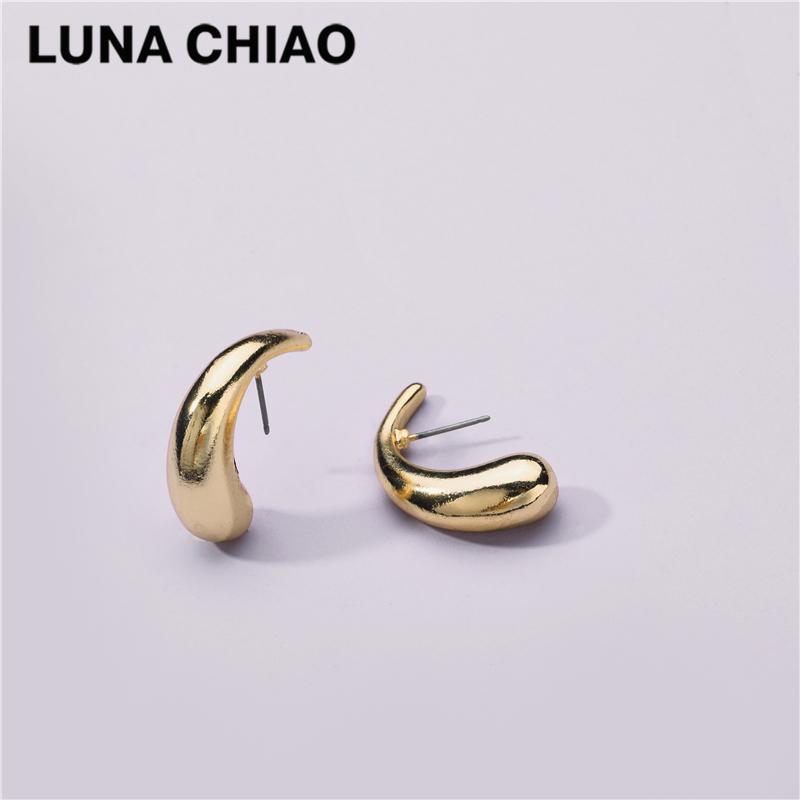 Изображение товара: LUNA CHIAO серьги золотого цвета шикарный стиль металлический Комплект сережек для женщин