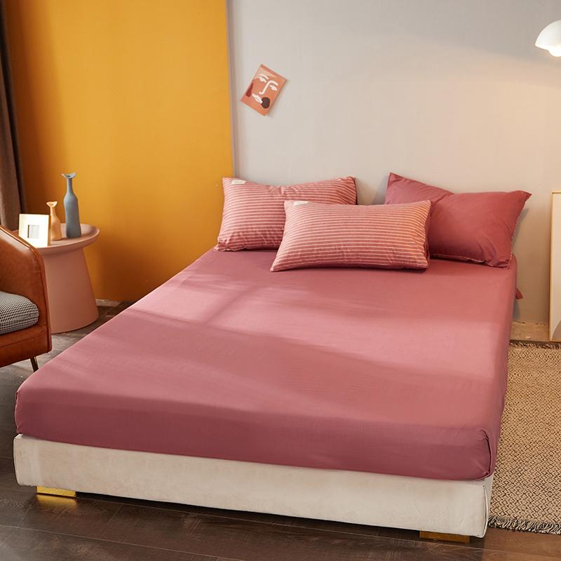 Изображение товара: Комплект постельного белья из 4 предметов в розовую полоску, с принтом, простыня, наволочка для кровати, хлопковое стеганое одеяло, Королевский размер