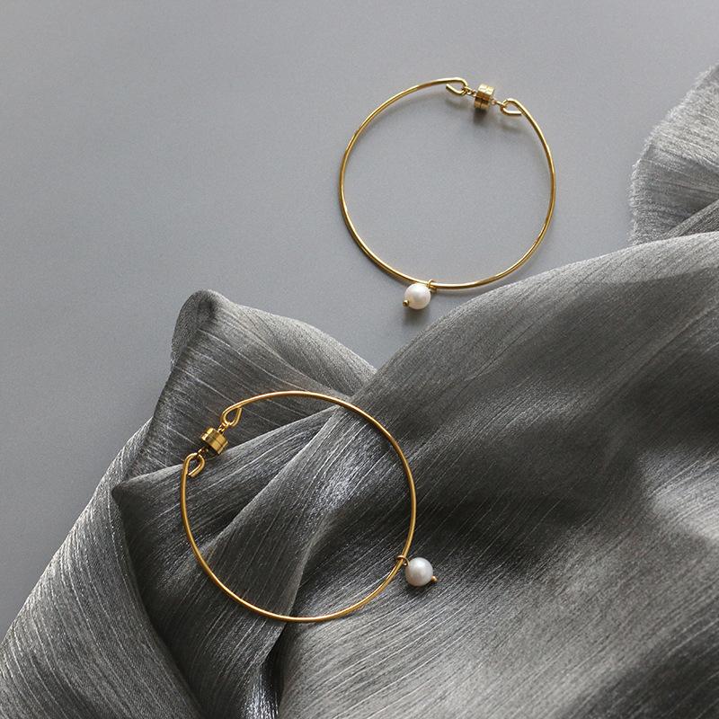 Изображение товара: Модный браслет-талисман MODAGIRL с пресноводным жемчугом, позолоченный магнитный браслет, Женские Ювелирные изделия из нержавеющей стали