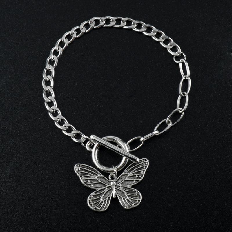 Изображение товара: Винтажные простые очаровательные браслеты-бабочки, браслеты-анклеты на цепочке, браслеты для женщин, ювелирные изделия для рук, подарки