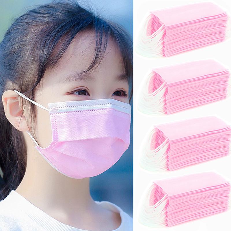 Изображение товара: Детская медицинская маска для лица одноразовая маска для мальчиков и девочек дышащая розовая детская маска Быстрая доставка