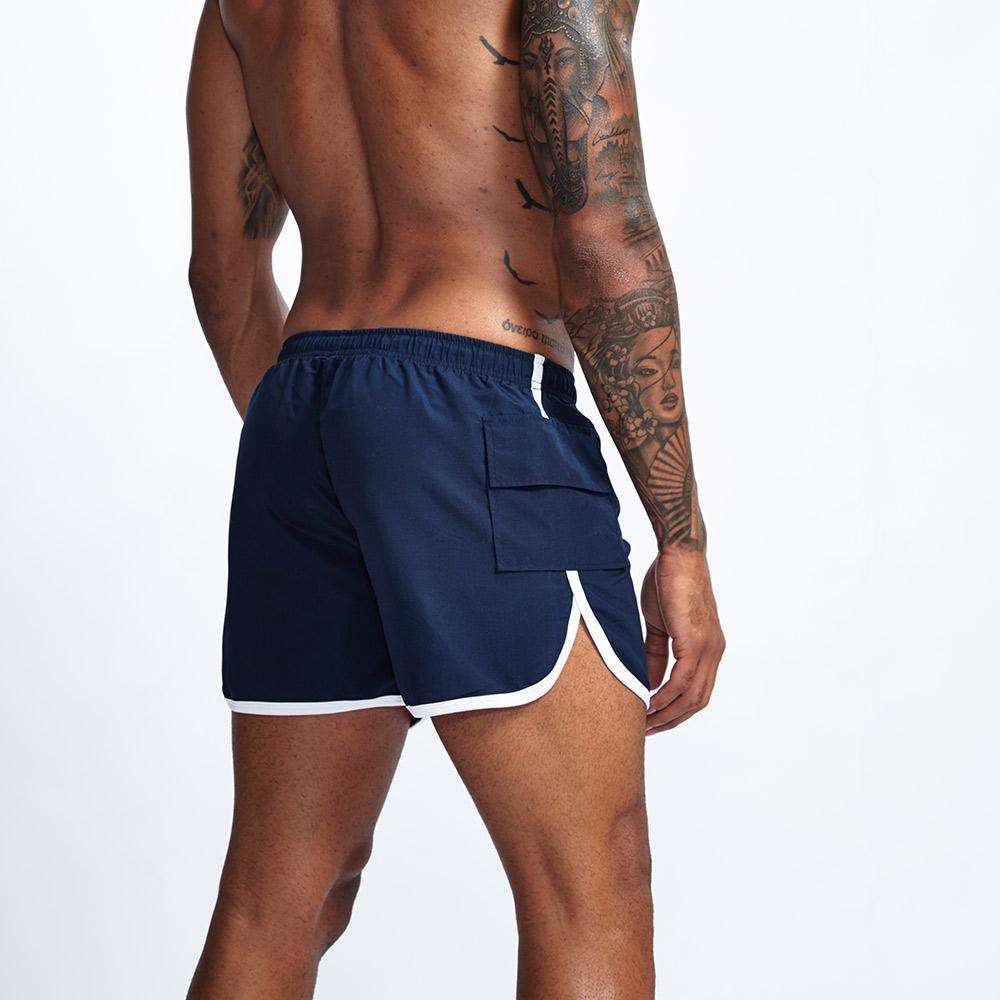 Изображение товара: Мужские пляжные шорты для плавания, на шнурке, быстросохнущие шорты для купания с карманом, для бега, тренировок, спорта, лето 2021