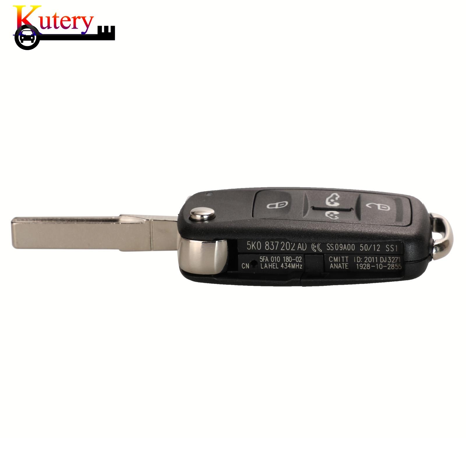 Изображение товара: Автомобильный ключ Kutery 5 шт./лот для VW Sharan Multivan Caravelle 5 кнопок 434 МГц ID48 чип 5K0837202AD 7N0837202K