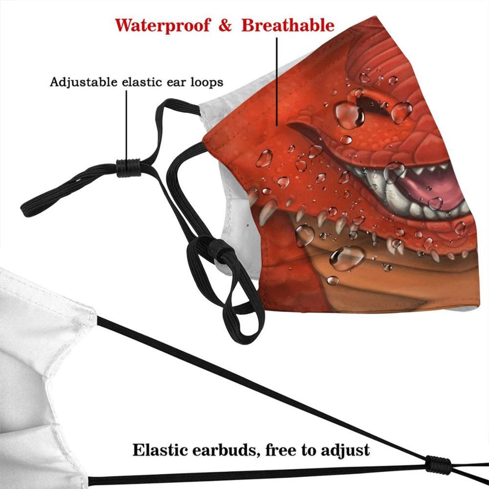 Изображение товара: Многоразовая маска для лица, с фильтрами, с изображением красного дракона, зубы-клыки