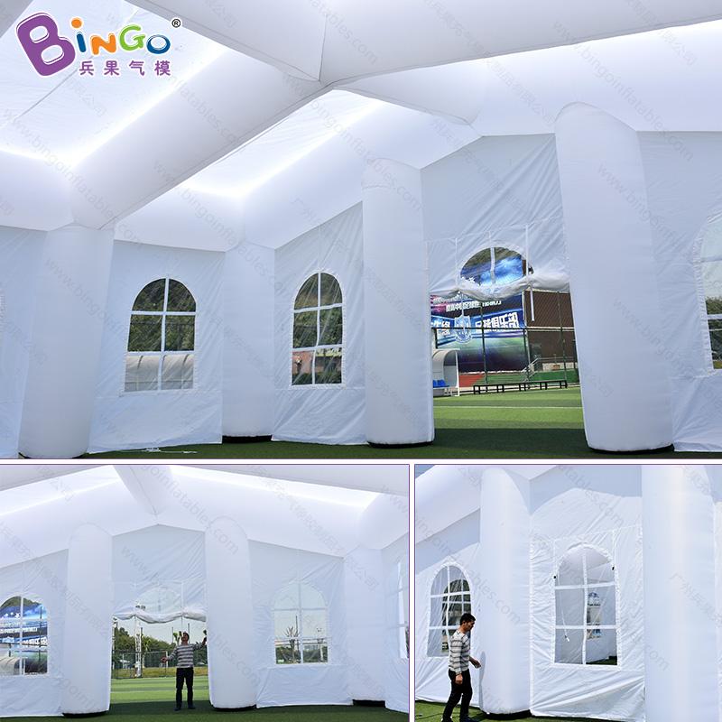 Изображение товара: Бесплатная доставка, белая надувная церковная палатка 33x33 фута, ткань Оксфорд, надувная Свадебная вечеринка, шатер