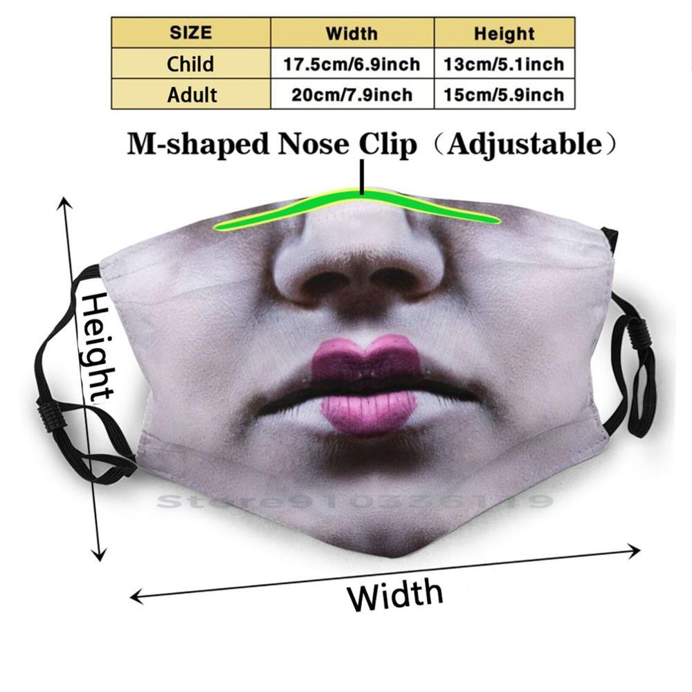 Изображение товара: Маска для губ в форме сердца многоразовая РМ2. 5 фильтр Сделай Сам маска для рта дети сердце губы розовый пудровый рот для лица