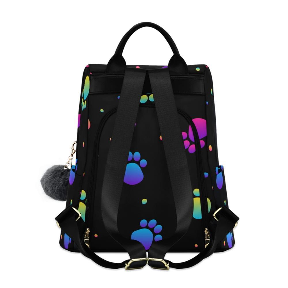 Изображение товара: Женский модный рюкзак, бесшовный рюкзак с принтом собаки, однотонный рюкзак на молнии для компьютера, черный, новинка 2020
