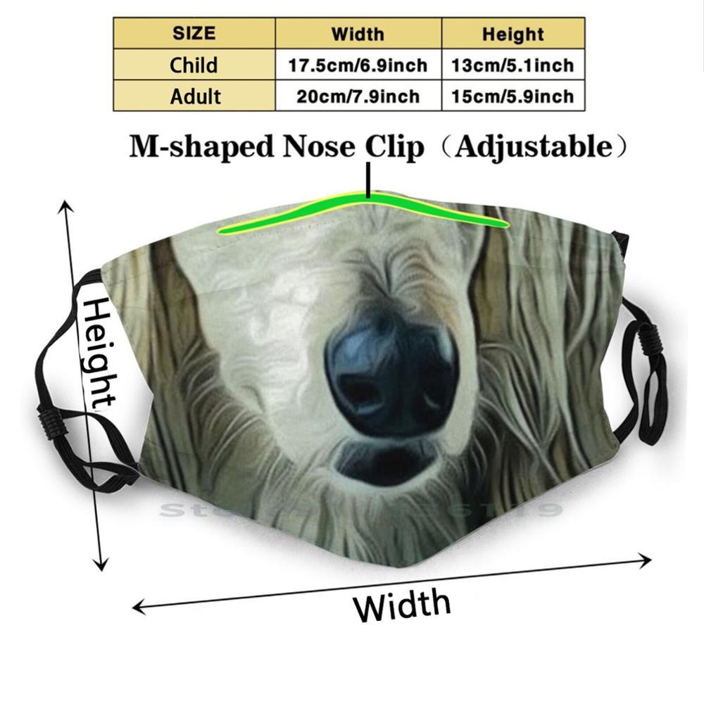 Изображение товара: Фильтр от пыли в виде рта афганской гончей, смываемая маска для лица, для детей, милые животные, любимые животные, забавные животные, забавные