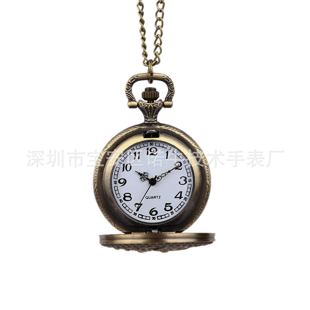 Изображение товара: 8833 кварцевые карманные часы прозрачные женские карманные часы классический пион замок скелетоны винтажные нежные бронзовые