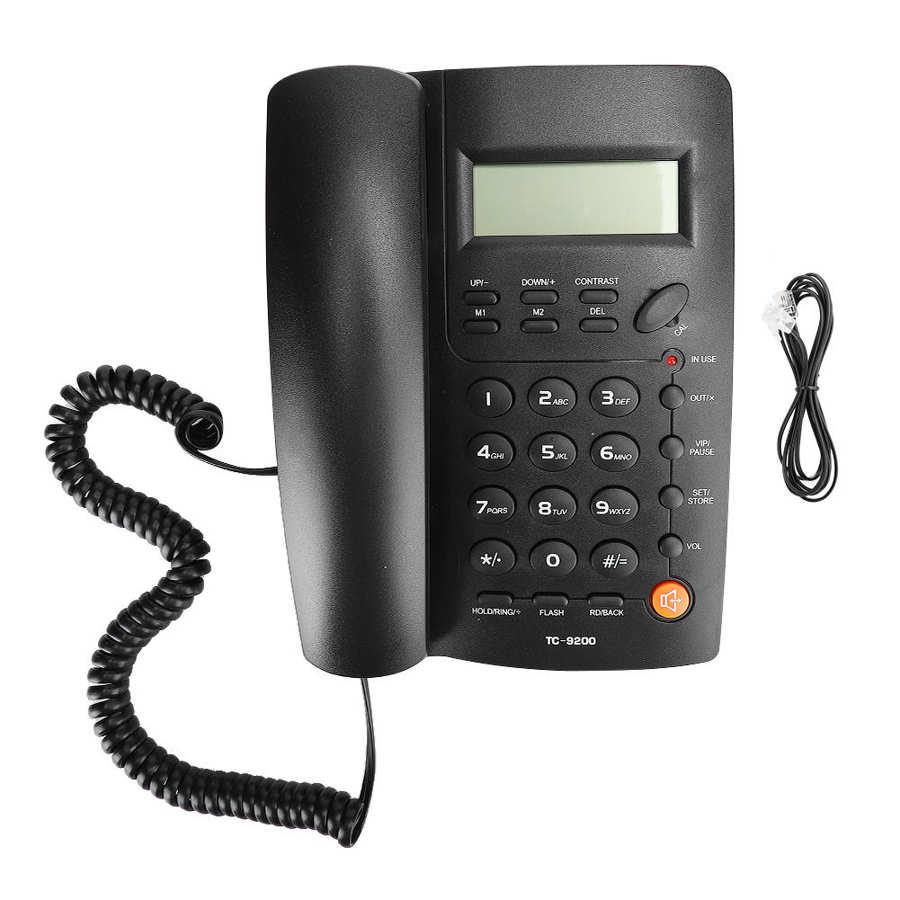 Изображение товара: TC-9200 ABS черный телефон с идентификацией вызова без использования рук семейный бизнес офис отель стационарный телефон
